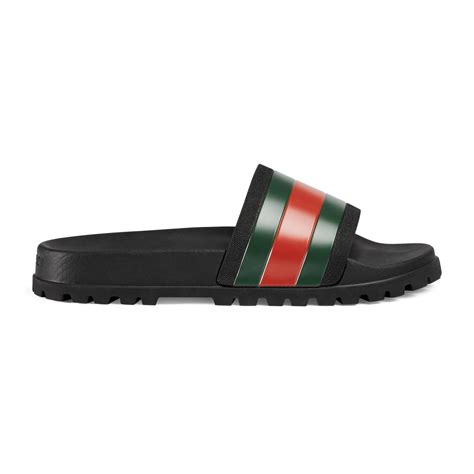 gucci web slides black